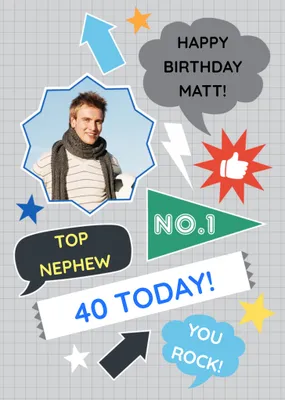 Personalised Number One Happy Birthday Nephew Card