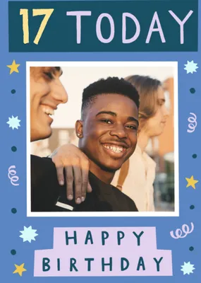 16 Today Birthday Photo Upload Card In Blue And Green