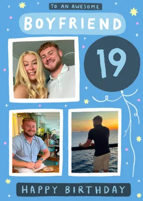 Awesome Boyfriend Happy 18th Photo Upload Birthday Card