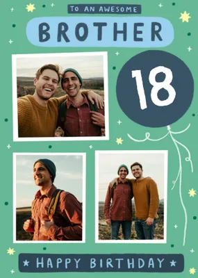 Awesome Brother Happy 21st Photo Upload Birthday Card