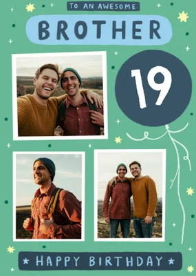 Awesome Brother Happy 21st Photo Upload Birthday Card