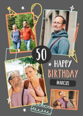 50th Photo Upload Birthday Card