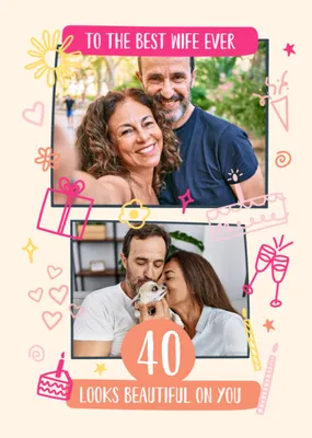 Best Wife Ever Photo Upload 40th Birthday Card