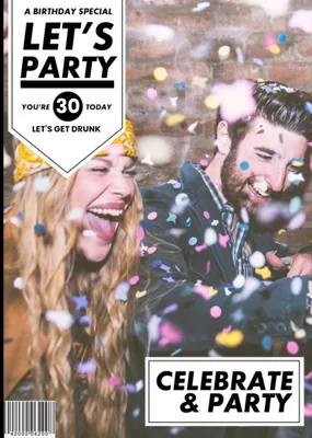 Lets Celebrate And Party Photo Upload Card