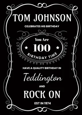 Whisky Spoof Packaging Personalised Happy 37th Birthday Card