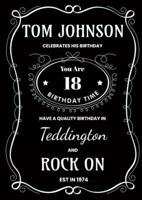 Whisky Spoof Packaging Personalised Happy 37th Birthday Card