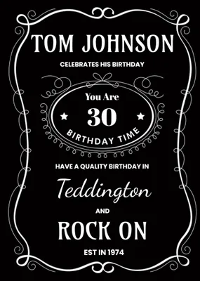 Whisky Spoof Packaging Personalised Happy 37th Birthday Card