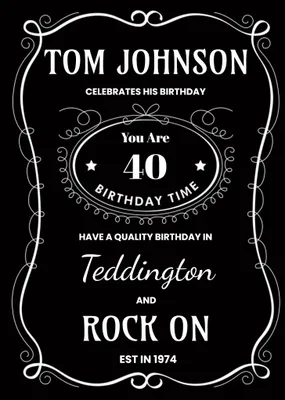 Whisky Spoof Packaging Personalised Happy 37th Birthday Card