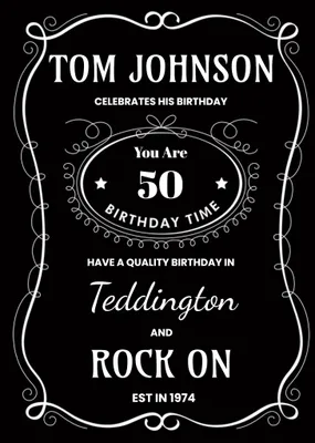 Whisky Spoof Packaging Personalised Happy 37th Birthday Card