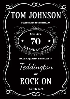 Whisky Spoof Packaging Personalised Happy 37th Birthday Card