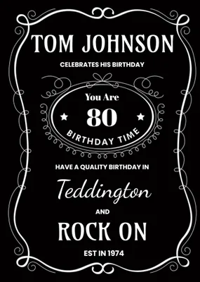 Whisky Spoof Packaging Personalised Happy 37th Birthday Card