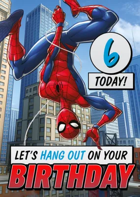 Spiderman Let's Hang Out Birthday Card