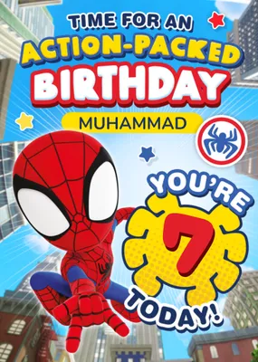 Spidey And His Amazing Friends Action Packed 2nd Birthday Card