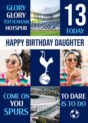 Tottenham Hotspur FC Photo Upload Birthday Card