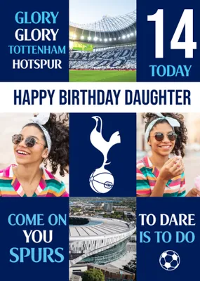 Tottenham Hotspur FC Photo Upload Birthday Card