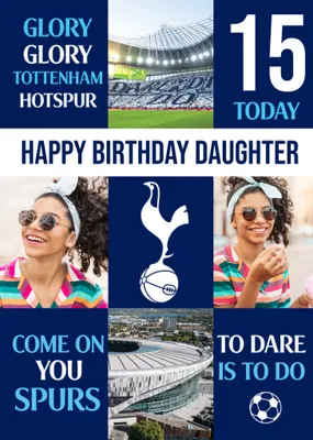 Tottenham Hotspur FC Photo Upload Birthday Card