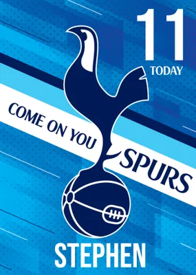 Tottenham Hotspur Come On You Spurs 12 Today Editable Birthday Card