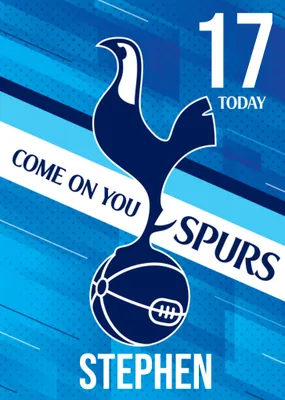 Tottenham Hotspur Come On You Spurs 12 Today Editable Birthday Card