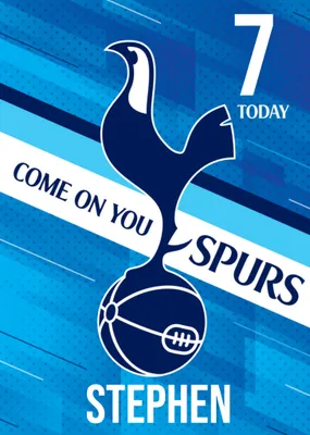 Tottenham Hotspur Come On You Spurs 12 Today Editable Birthday Card