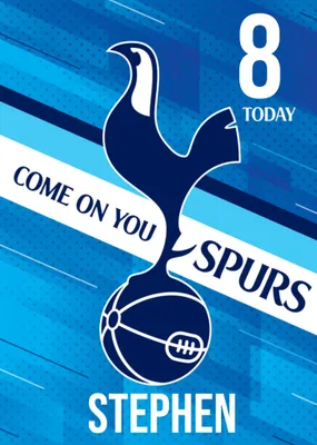 Tottenham Hotspur Come On You Spurs 12 Today Editable Birthday Card