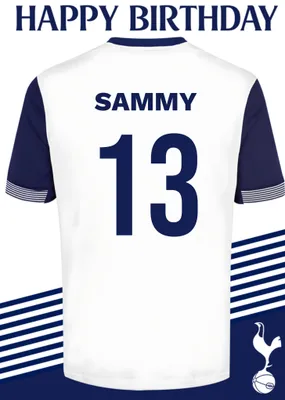 No 30 Tottenham Hotspur Jersey Happy Birthday Card