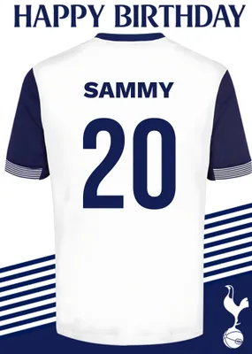 No 30 Tottenham Hotspur Jersey Happy Birthday Card