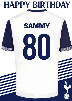 No 30 Tottenham Hotspur Jersey Happy Birthday Card
