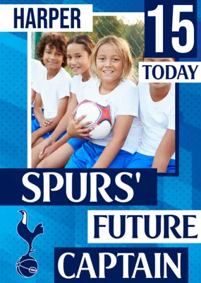Future Captain Tottenham Hotspur FC Photo Upload Birthday Card