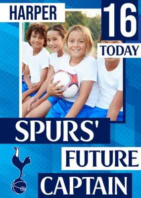 Future Captain Tottenham Hotspur FC Photo Upload Birthday Card
