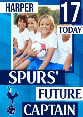 Future Captain Tottenham Hotspur FC Photo Upload Birthday Card