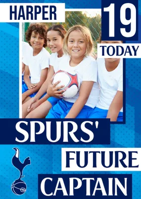 Future Captain Tottenham Hotspur FC Photo Upload Birthday Card