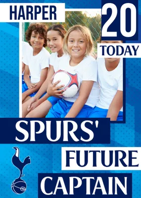 Future Captain Tottenham Hotspur FC Photo Upload Birthday Card