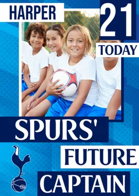 Future Captain Tottenham Hotspur FC Photo Upload Birthday Card