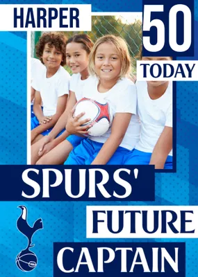 Future Captain Tottenham Hotspur FC Photo Upload Birthday Card