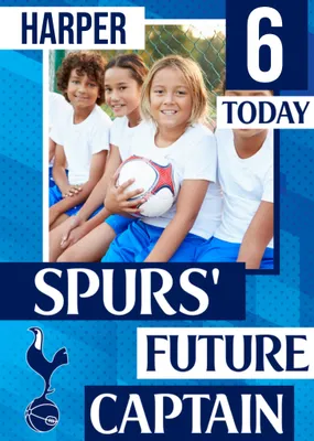 Future Captain Tottenham Hotspur FC Photo Upload Birthday Card