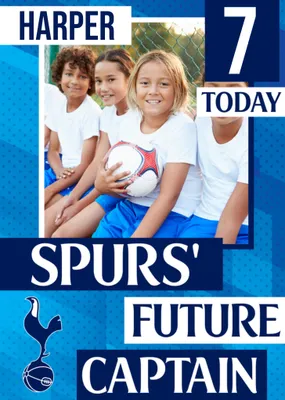 Future Captain Tottenham Hotspur FC Photo Upload Birthday Card