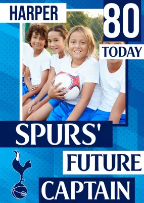 Future Captain Tottenham Hotspur FC Photo Upload Birthday Card