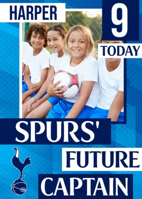 Future Captain Tottenham Hotspur FC Photo Upload Birthday Card