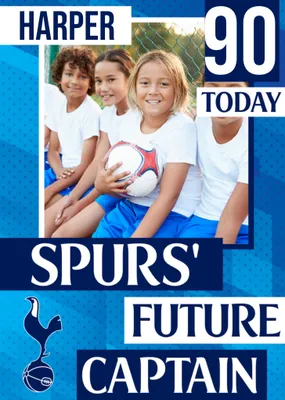 Future Captain Tottenham Hotspur FC Photo Upload Birthday Card