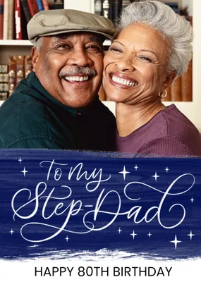 Starry Eyed Letters By Julia Typographic Purple Stars Step Dad Birthday Card