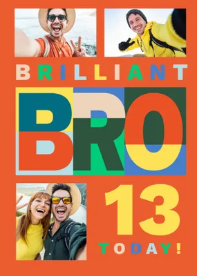 Brilliant Bro Photo Upload Birthday Card