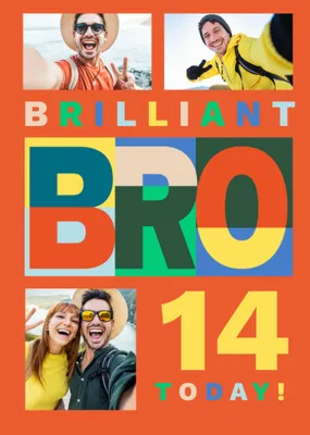 Brilliant Bro Photo Upload Birthday Card