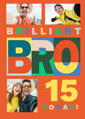Brilliant Bro Photo Upload Birthday Card