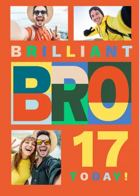 Brilliant Bro Photo Upload Birthday Card