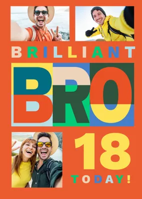 Brilliant Bro Photo Upload Birthday Card