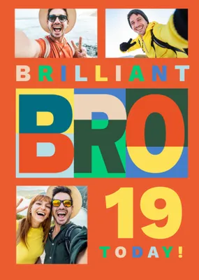 Brilliant Bro Photo Upload Birthday Card