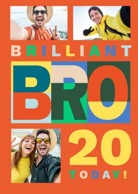 Brilliant Bro Photo Upload Birthday Card