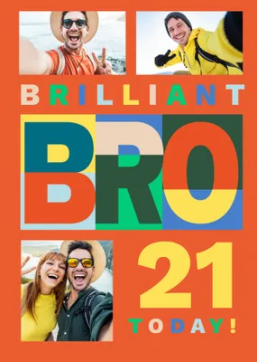 Brilliant Bro Photo Upload Birthday Card