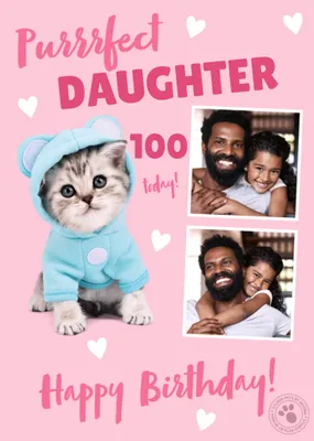 Purrfect Photo Upload Birthday Card