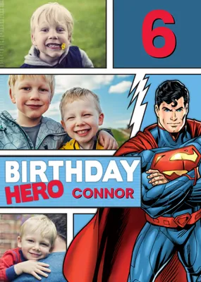 Superman Birthday Hero Personalised Happy 6th Birthday Card